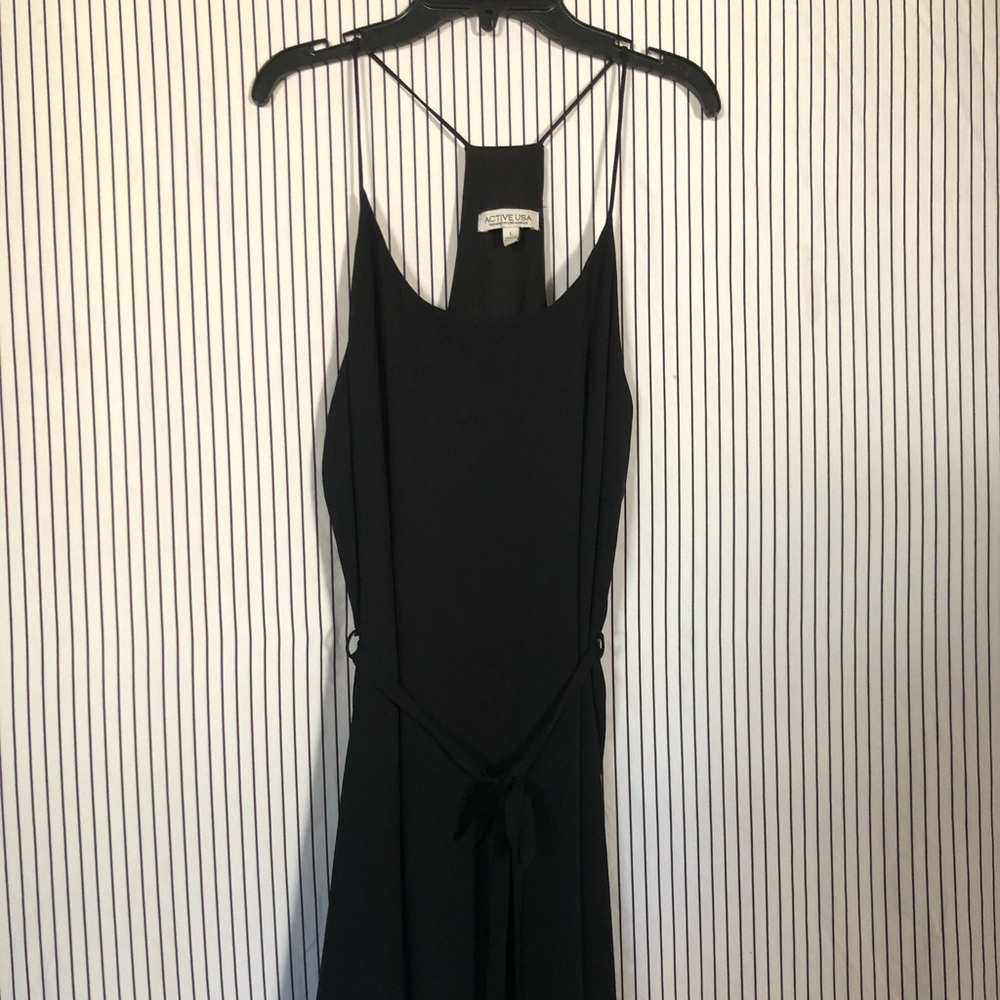 Short black dress.